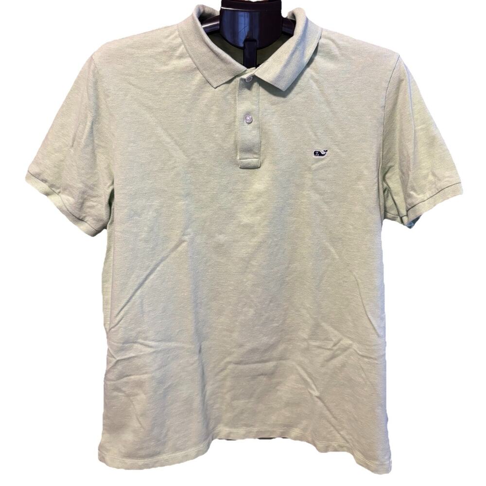 Vineyard Vines Mens L Polo Green Cotton Short Sleeve CasualPreppy Golf Stretch